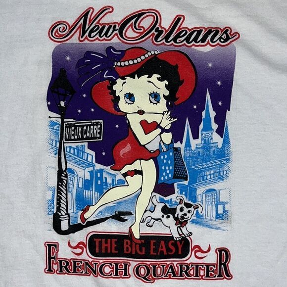 Betty Boop The Big Easy French Quarter New Orleans Bourbon Street T Shirt XL - Picture 2 of 3